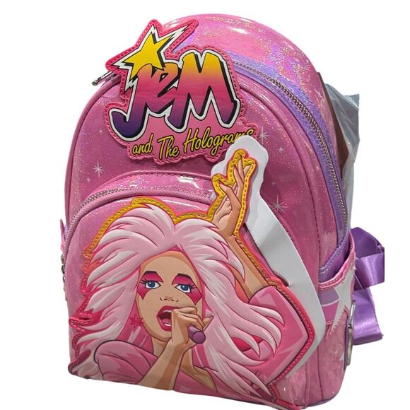 NWT Loungefly Jem & The Holograms Light Up Mini Backpack RARE Limited Edition main image 12
